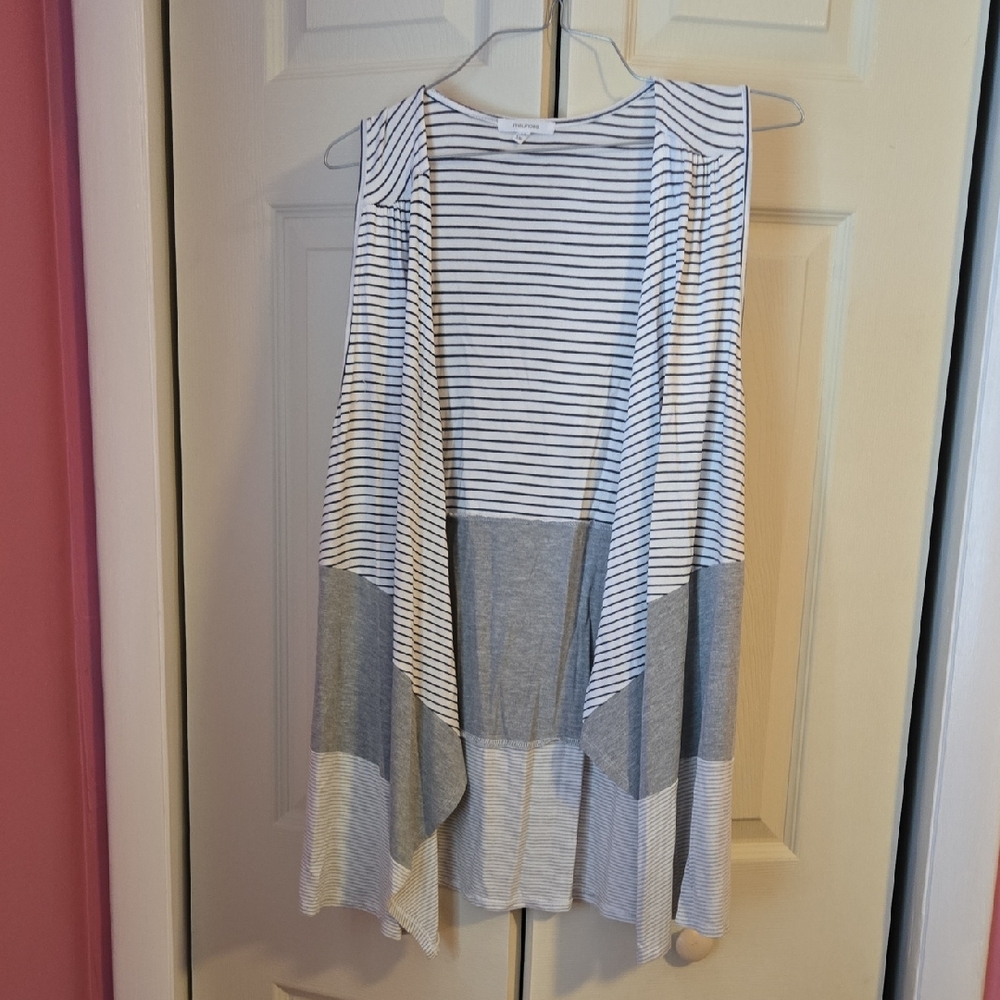 Maurices Striped Sleeveless Cardigan